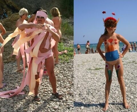 Natural Mud Camouflaging pics - The Lifestyle of Naturism Supporters