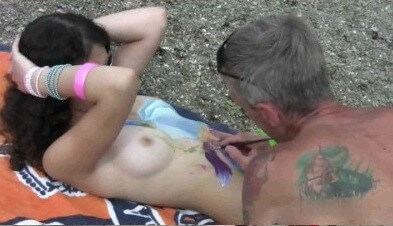 Body Art Nudist Beach 1 Full HD video - Family nudism in its cultural context