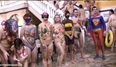 Body paint award lines Full HD - A nudist promotes tolerance and respect for others