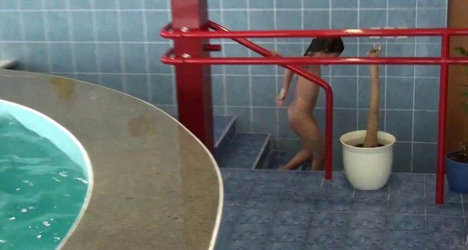 Indoor Swim Exercise - Blending in with the crowd of nudists