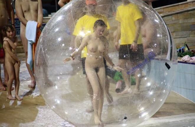 Holiday in the pool photos - Naturism encourages sincerity and honesty regarding the body
