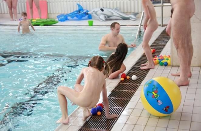 Nude family in the pool photos - A person without clothes is closer to the wild