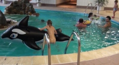 Indoor dolphin ride Full HD - People who practice nudism also believe that everyone is equal, regardless of circumstances